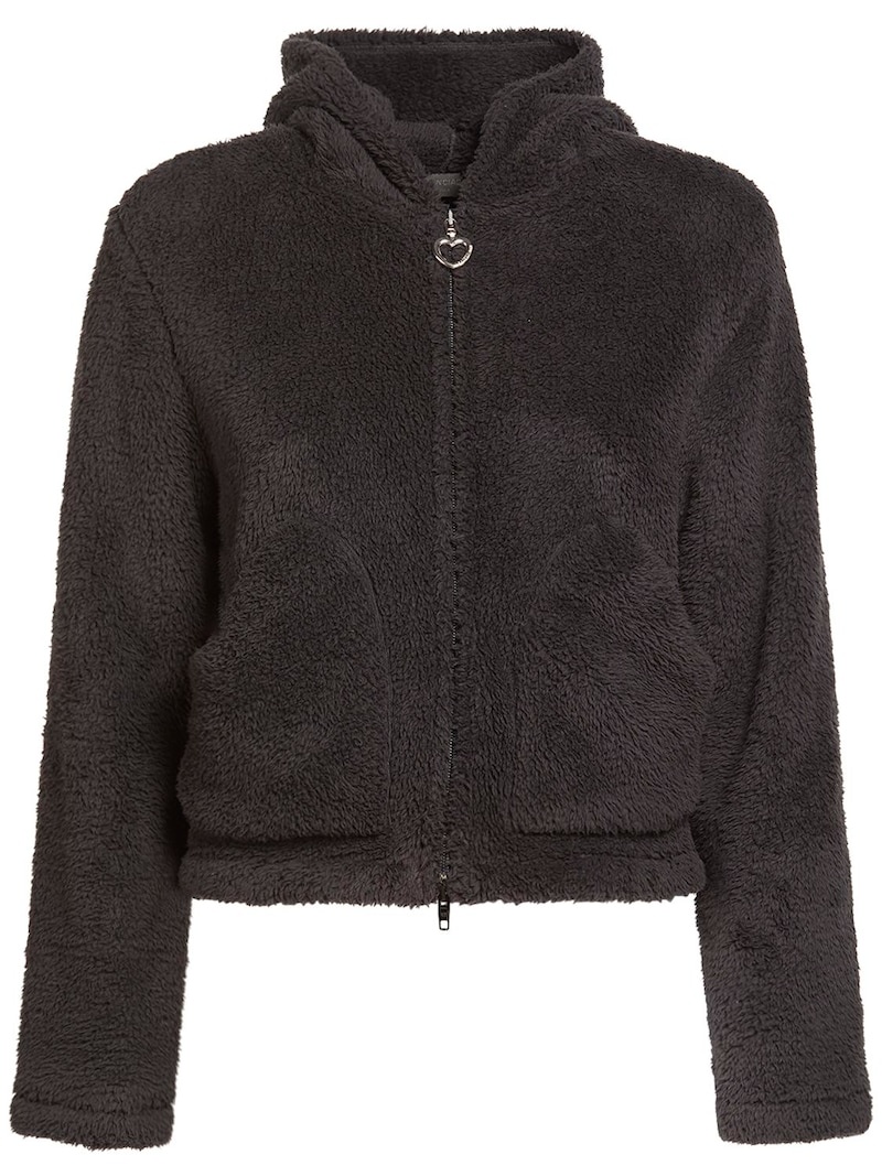 BALENCIAGA Heart zip-up faux fur sweatshirt, luisaviaroma