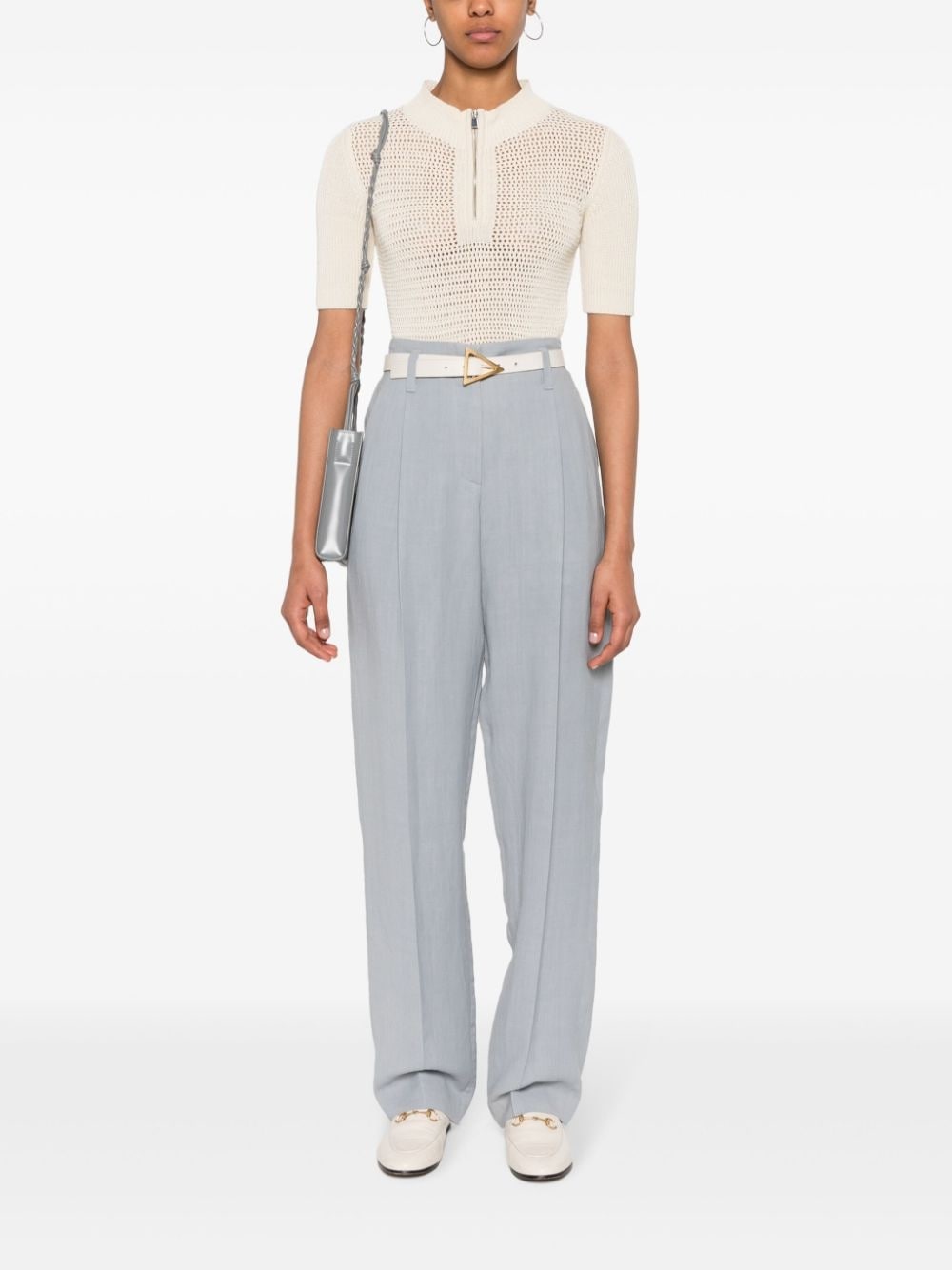 pleated straight-leg trousers - 2