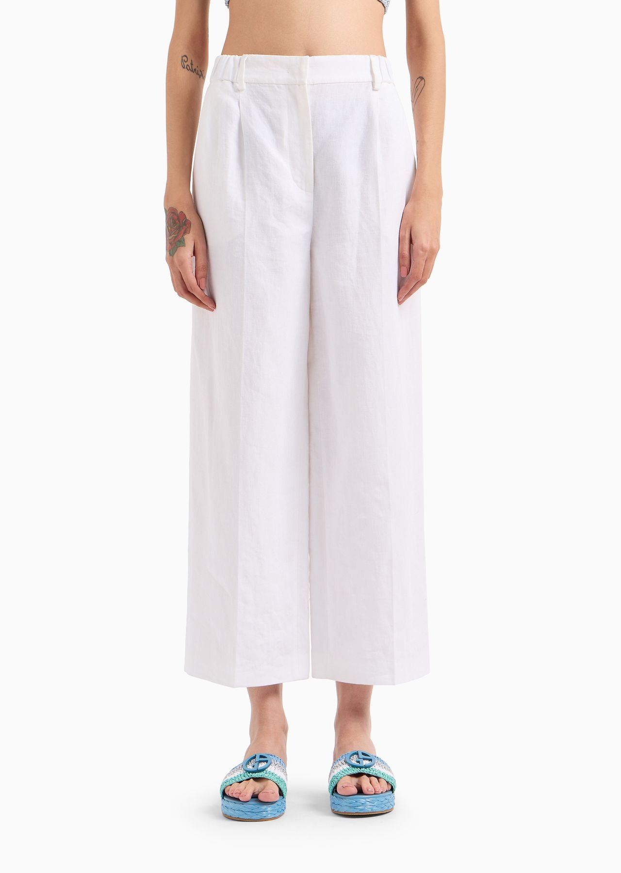 Wide-legged linen trousers - 2