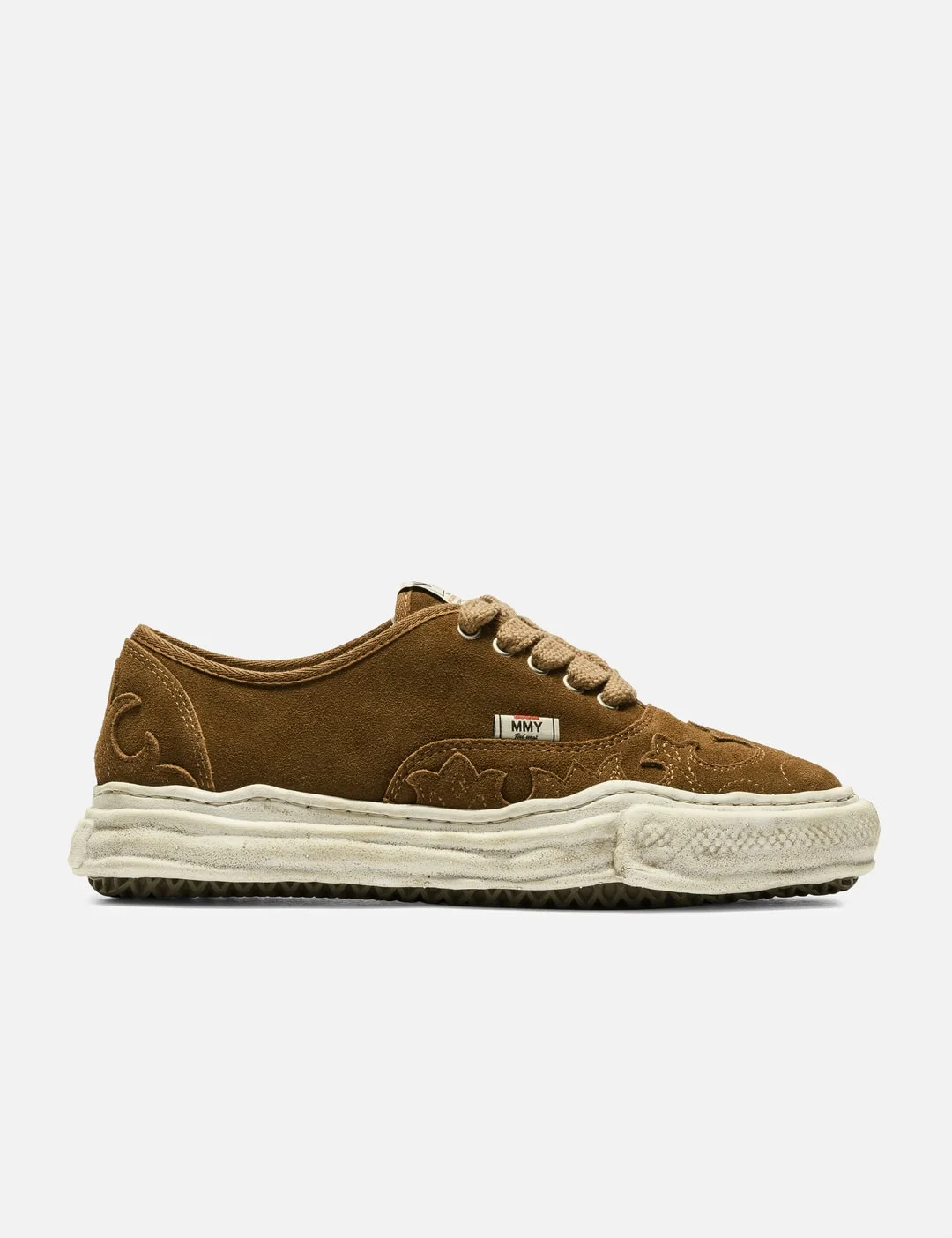 "BAKER" ORIGINAL SOLE WESTERN DETAIL SUEDE LOW-TOP SNEAKER - 1