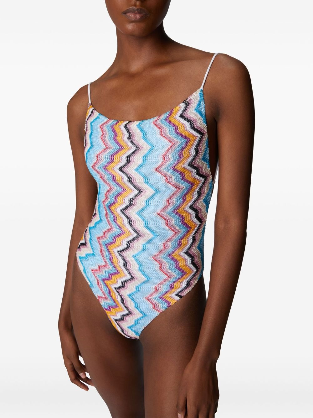 zigzag-pattern swimsuit - 4