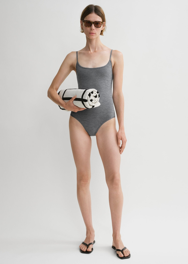 Totême Square-neck swimsuit grey melange outlook