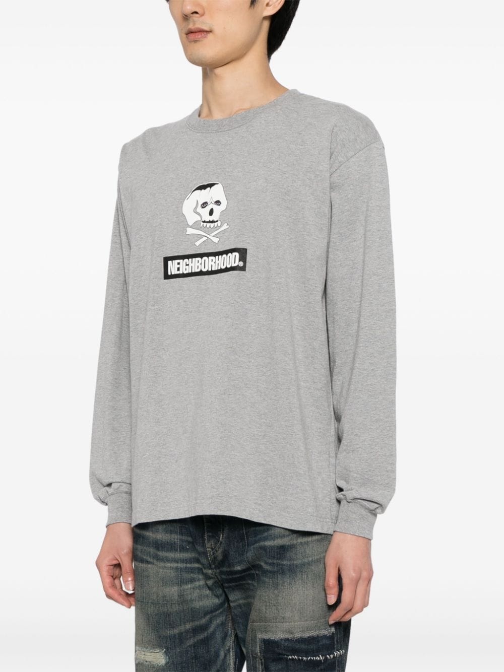 Skull logo-embroidered long-sleeve T-shirt - 3