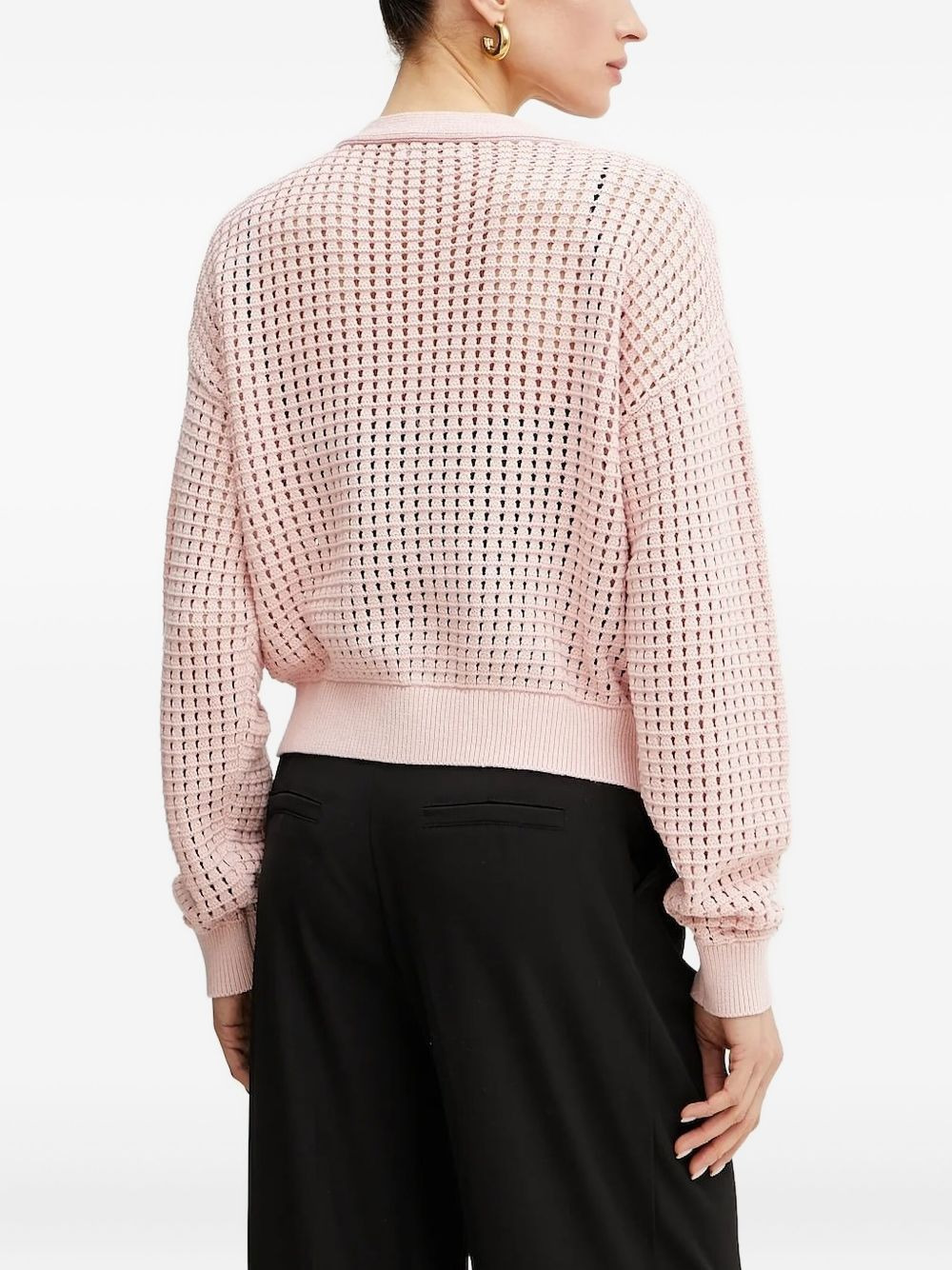 open-knit V-neck cardigan - 2