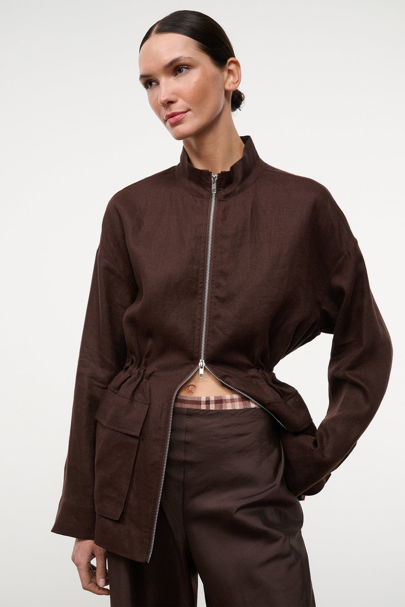 STAUD REED LINEN JACKET ROOT 5