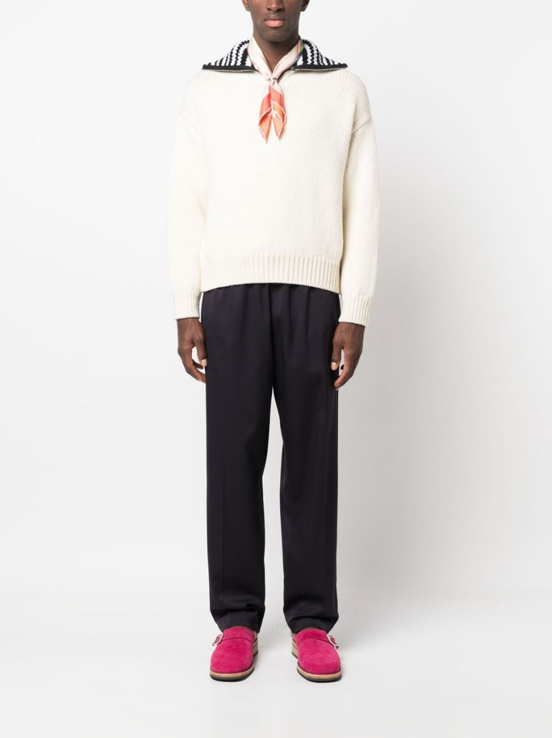 Marni contrasting-collar ribbed jumper outlook