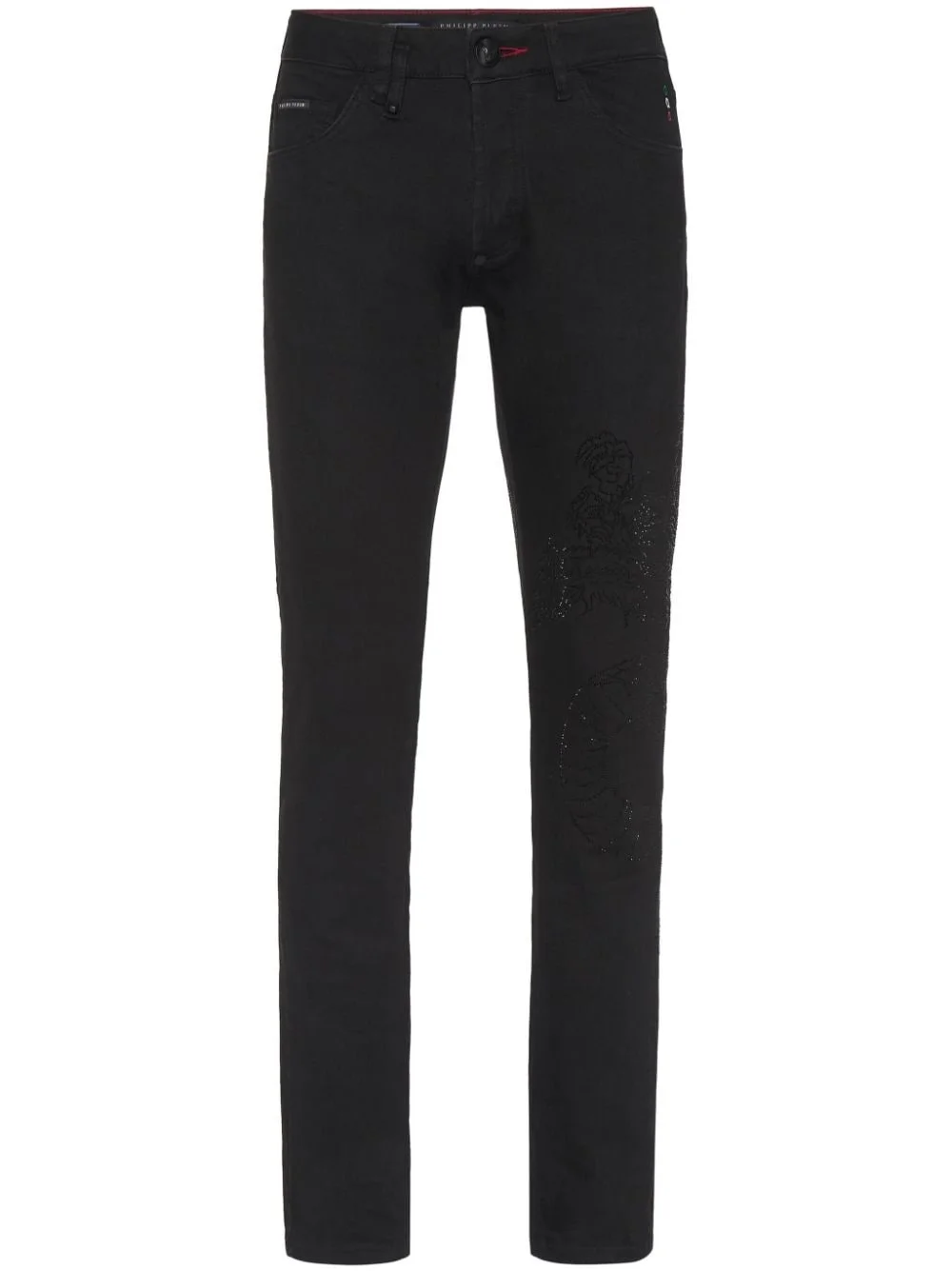 dragon-embellished jeans - 1
