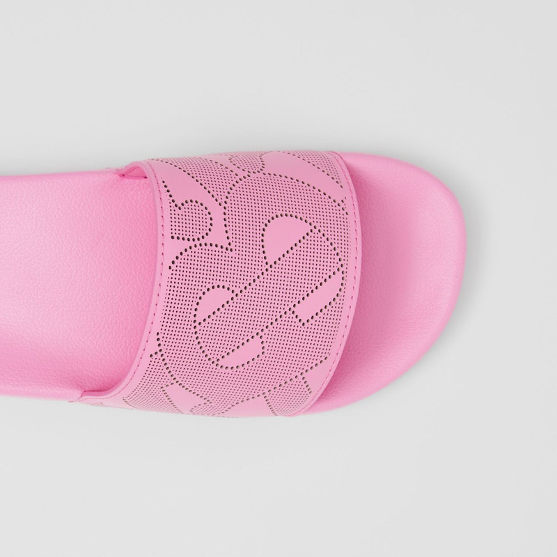 Perforated Monogram Leather Slides 3