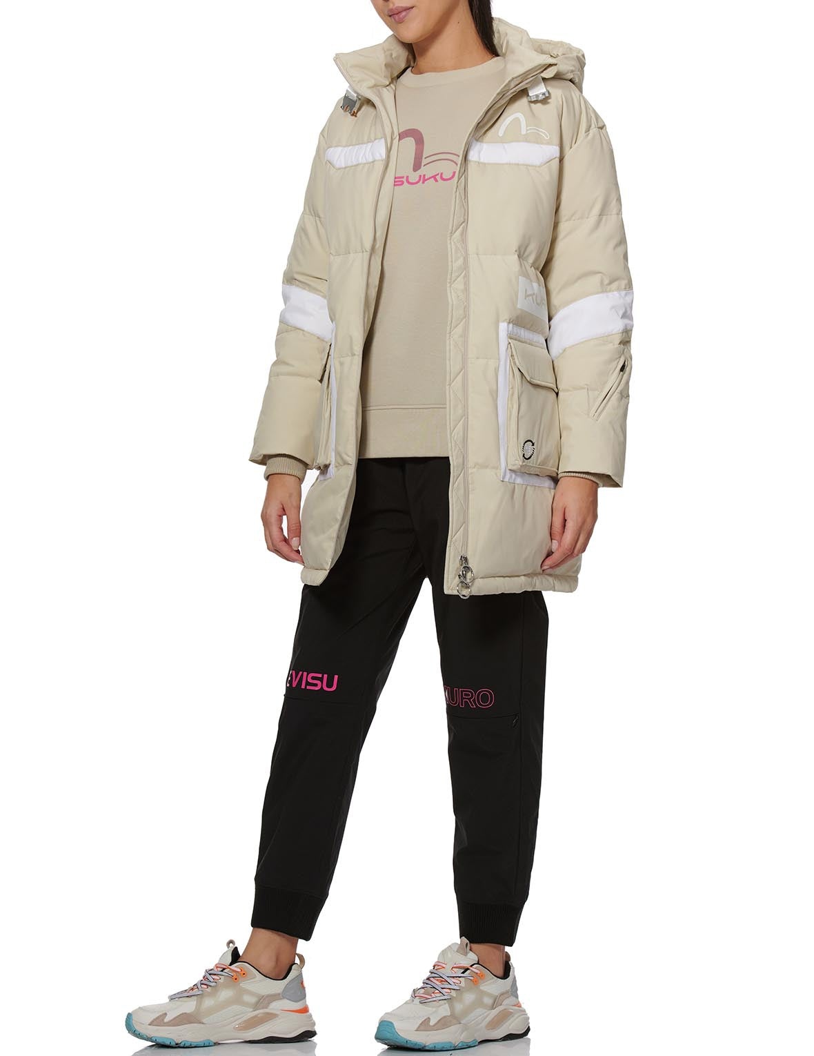 Logo Print Padded Coat - 4