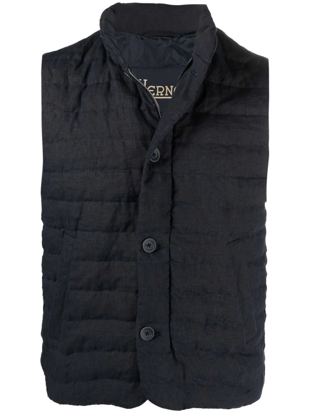 linen padded gilet - 1