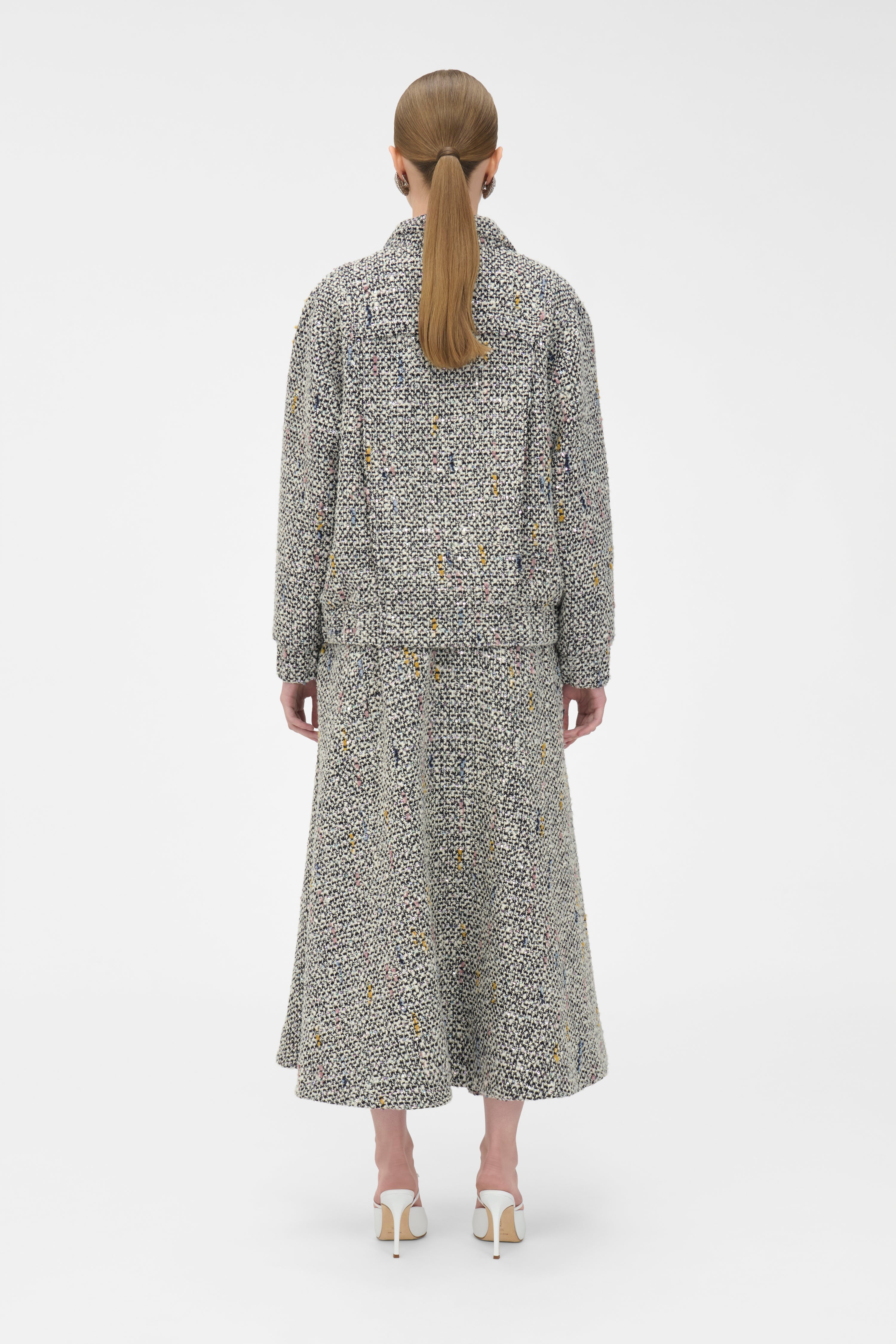 SEQUIN TWEED OVERSIZED BOMBER - 4