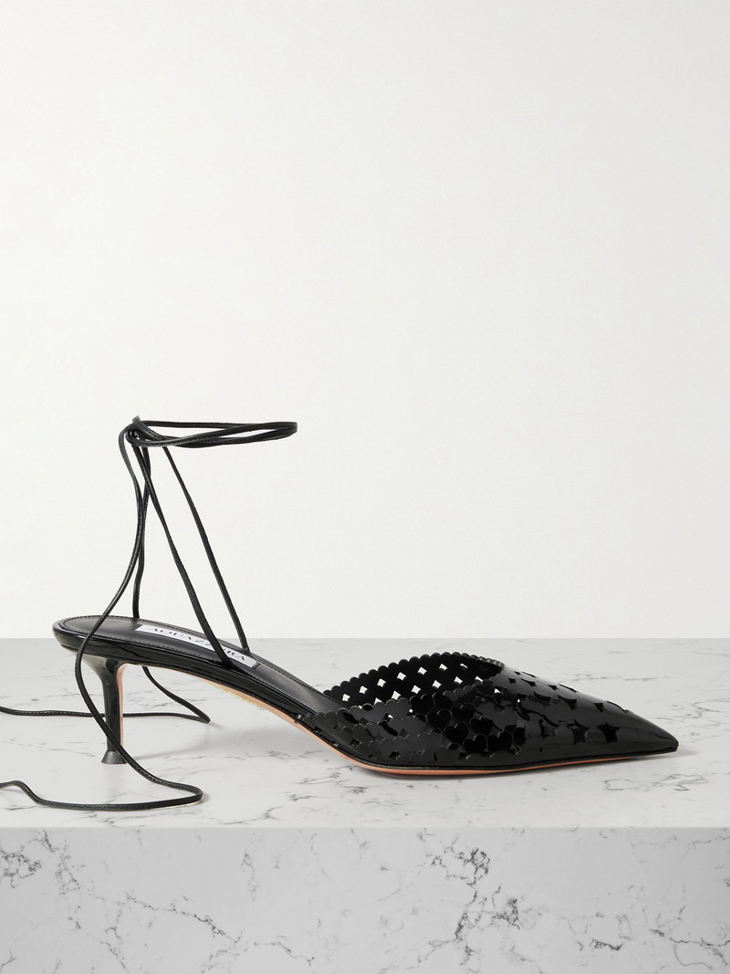 Amourose 50 Cutout Patent-leather Point-toe Pumps 1