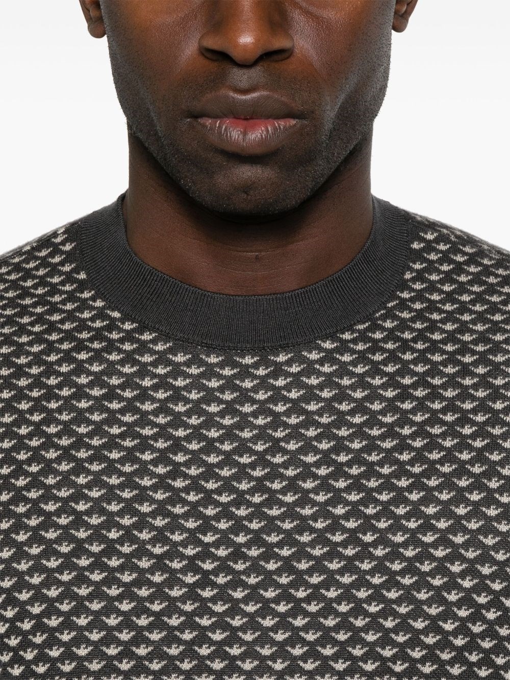 Allover logo wool blend sweater - 4