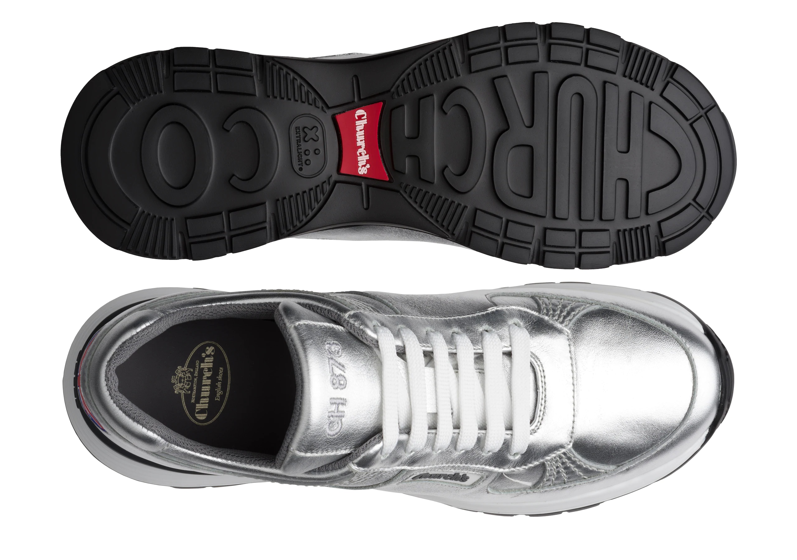 Ch873
Plume Calf Leather Retro Sneaker Silver - 3