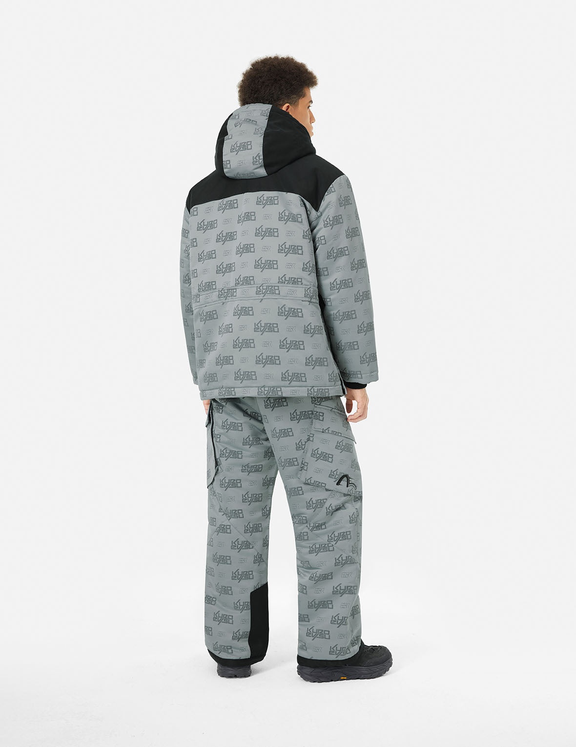 Allover Logo Jacquard Oversized Skidoo Anorak Padding Jacket - 4