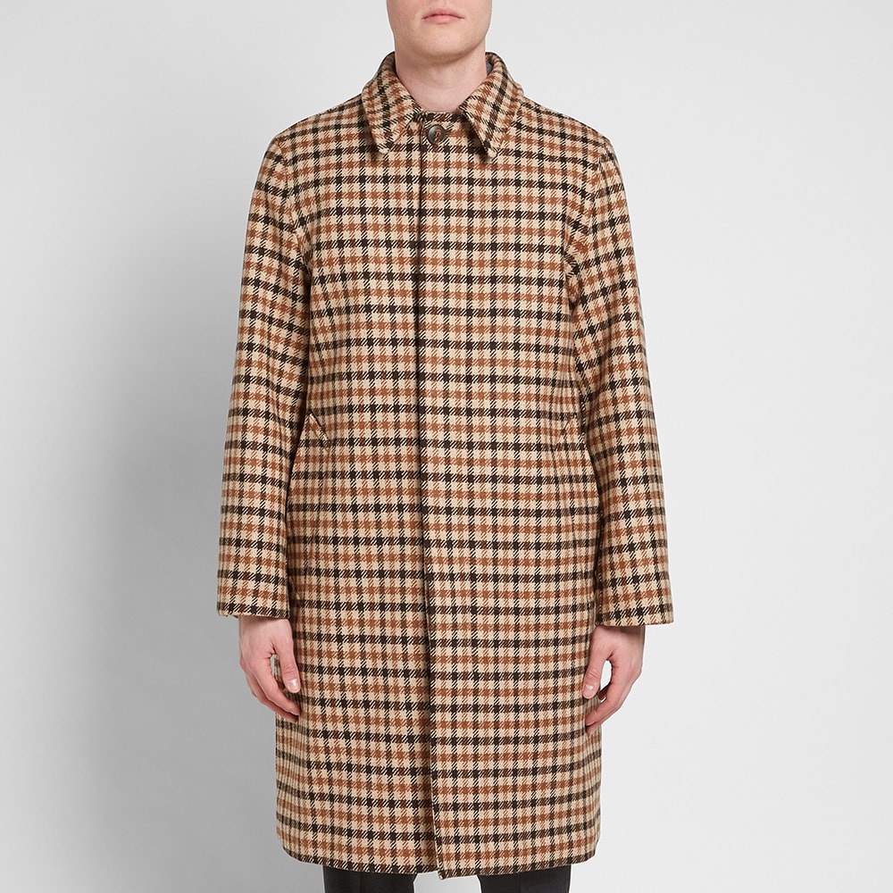 AMI Wool Check Overcoat - 4