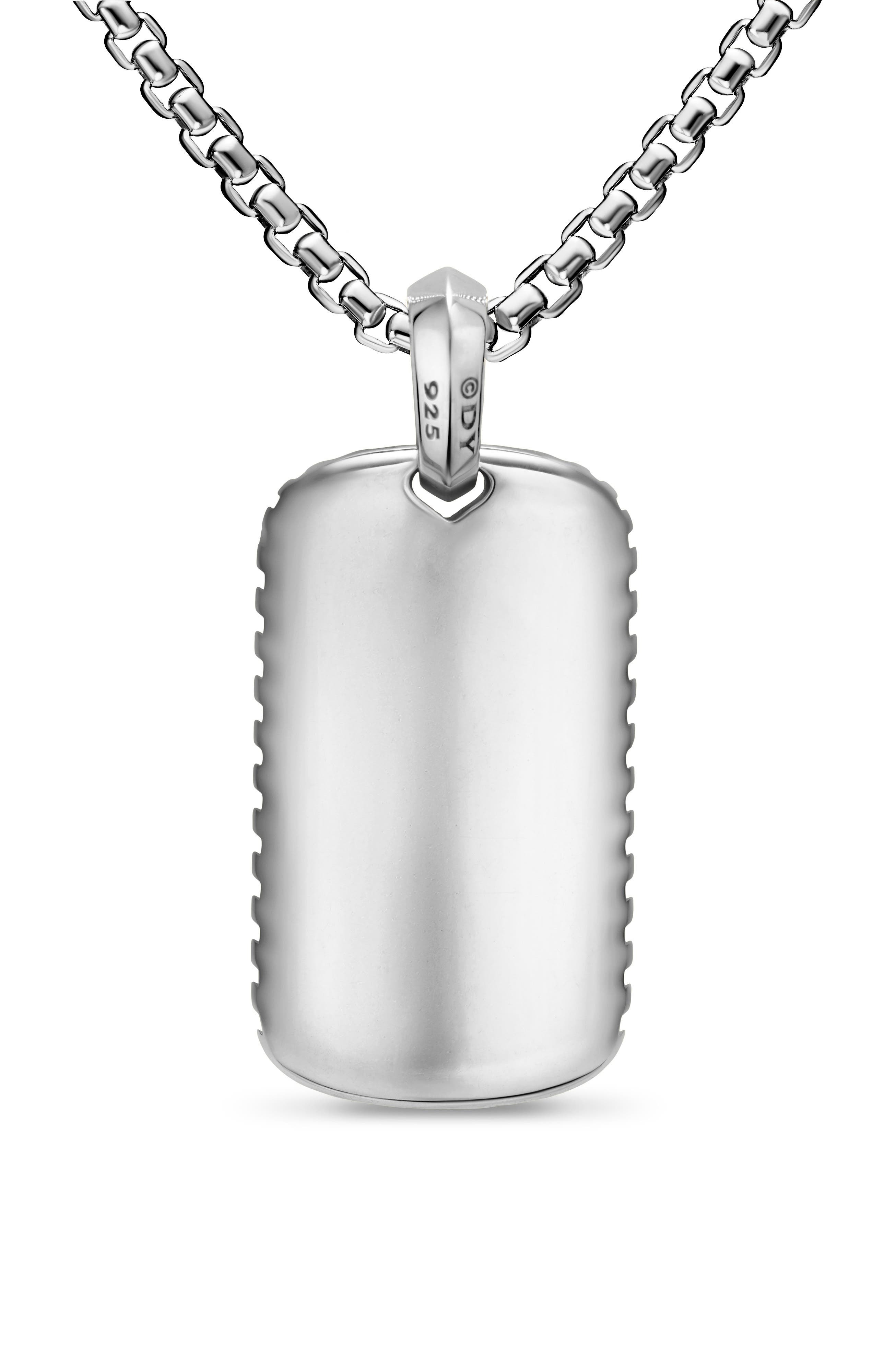 David Yurman Men's Chevron Tag in Black Titanium, 34mm in Silver at Nordstrom - 6