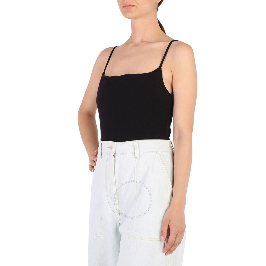 Agolde Ladies Black Square Neck Cotton-Blend Bodysuit - 5