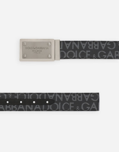 Dolce & Gabbana Coated jacquard belt with logo tag outlook