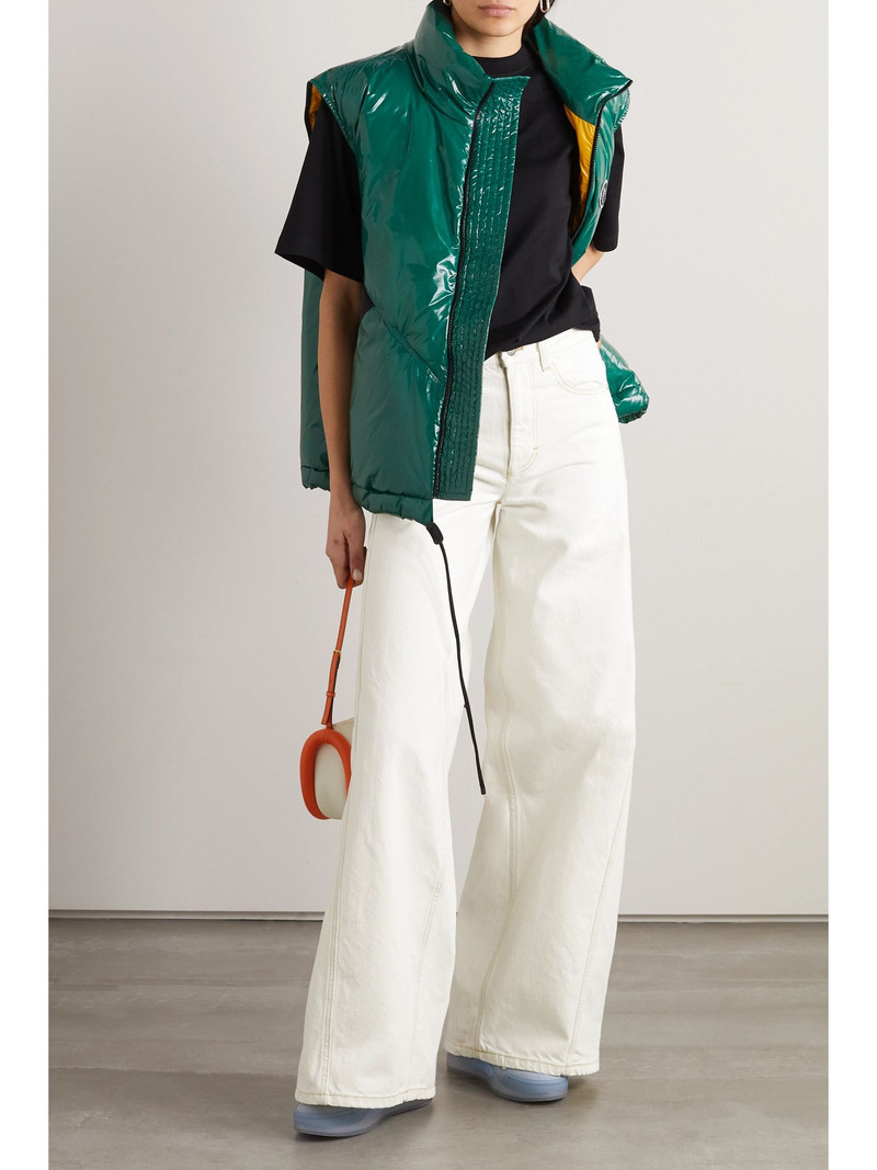 Moncler + Alicia Keys high-rise wide-leg jeans White outlook