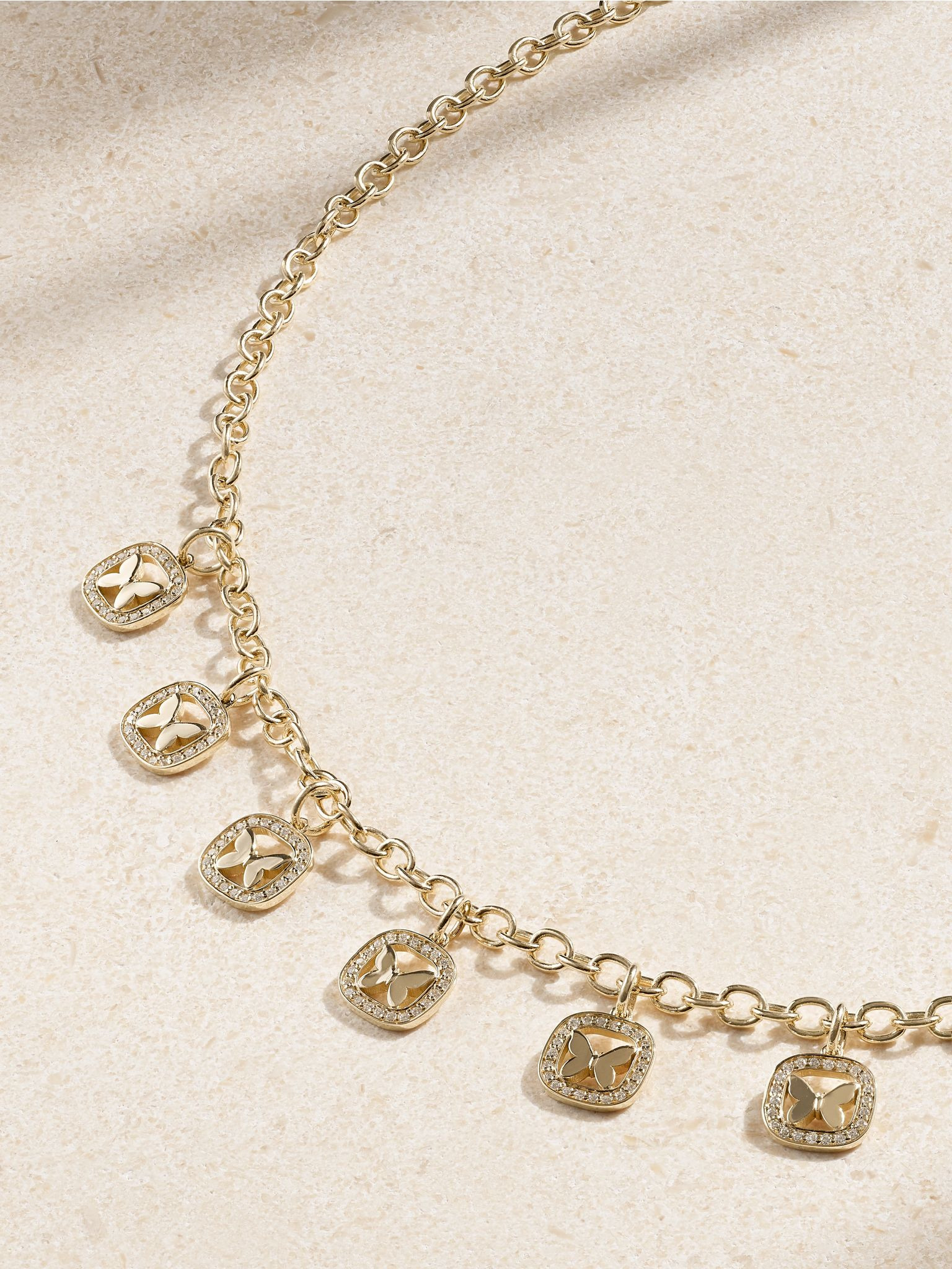 Open Icon Butterfly 14-karat gold diamond necklace Gold - 4