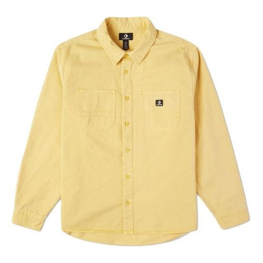 Men's Converse Casual Woven Button Cardigan Retro Long Sleeves Jacket Gold 10022012-A03 - 1