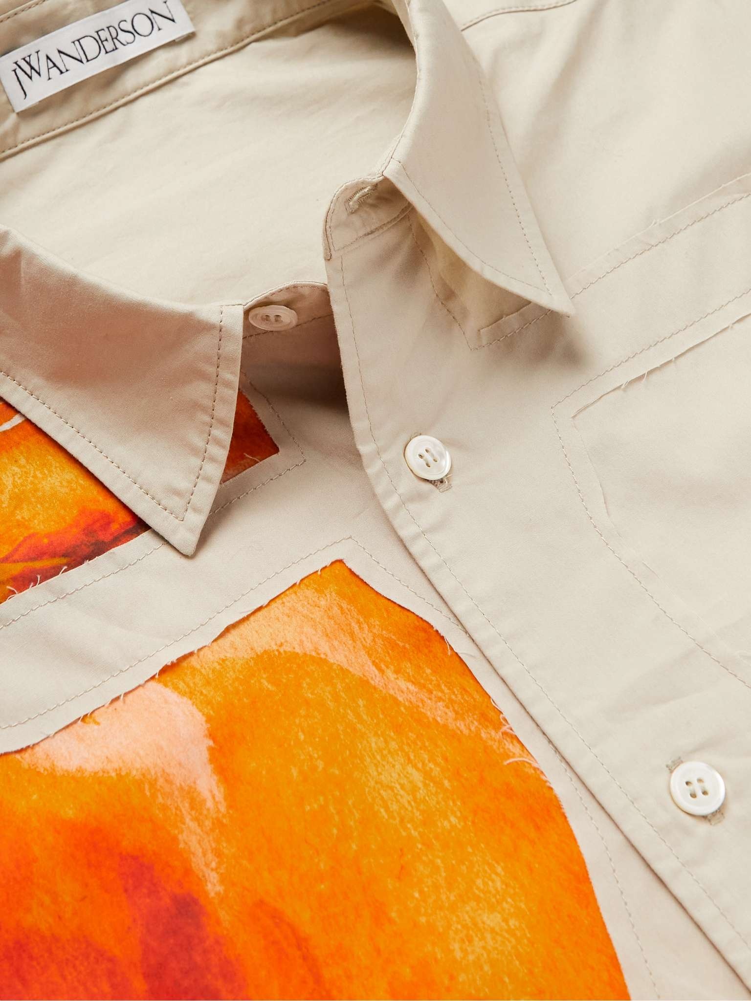 Logo-Appliquéd Printed Cotton-Poplin Shirt - 5