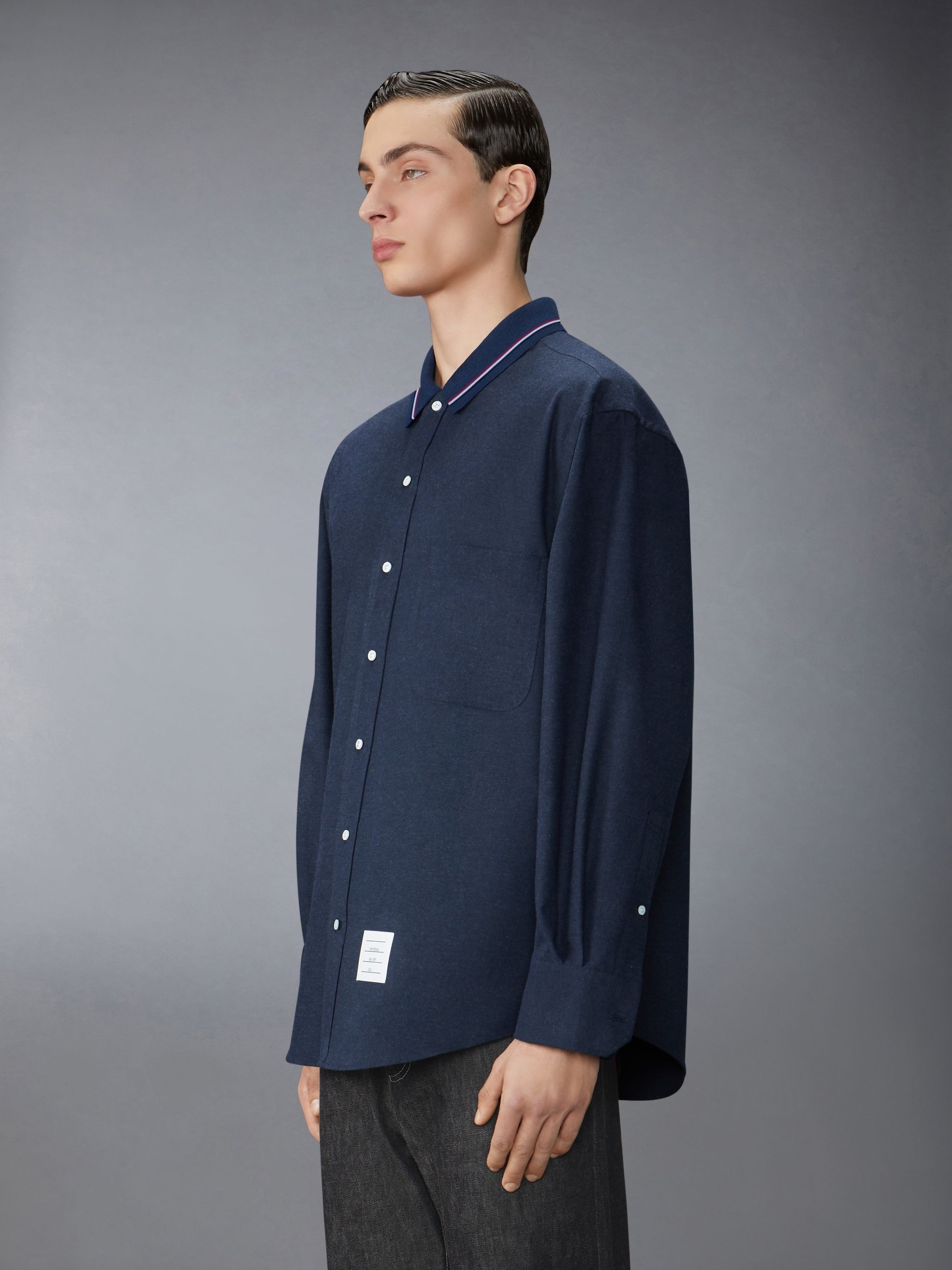 Stripe Cotton Flannel Oversized Shirt - 2