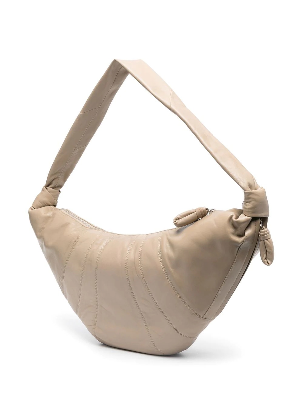 Croissant zip-up leather shoulder bag - 3