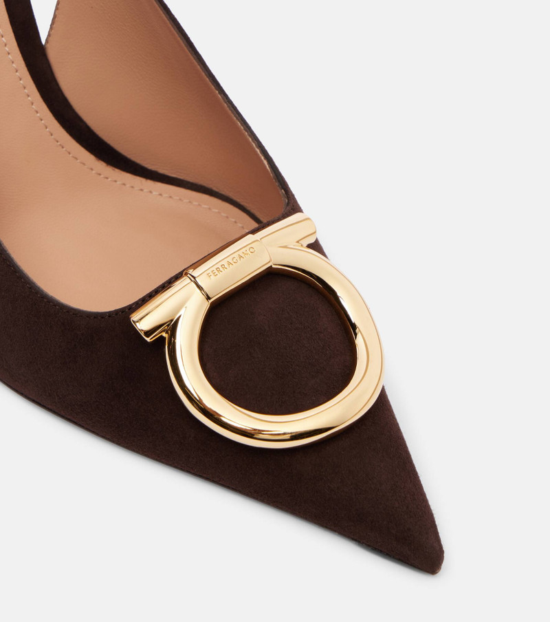 Sara Maxi Gancini suede slingback pumps 5