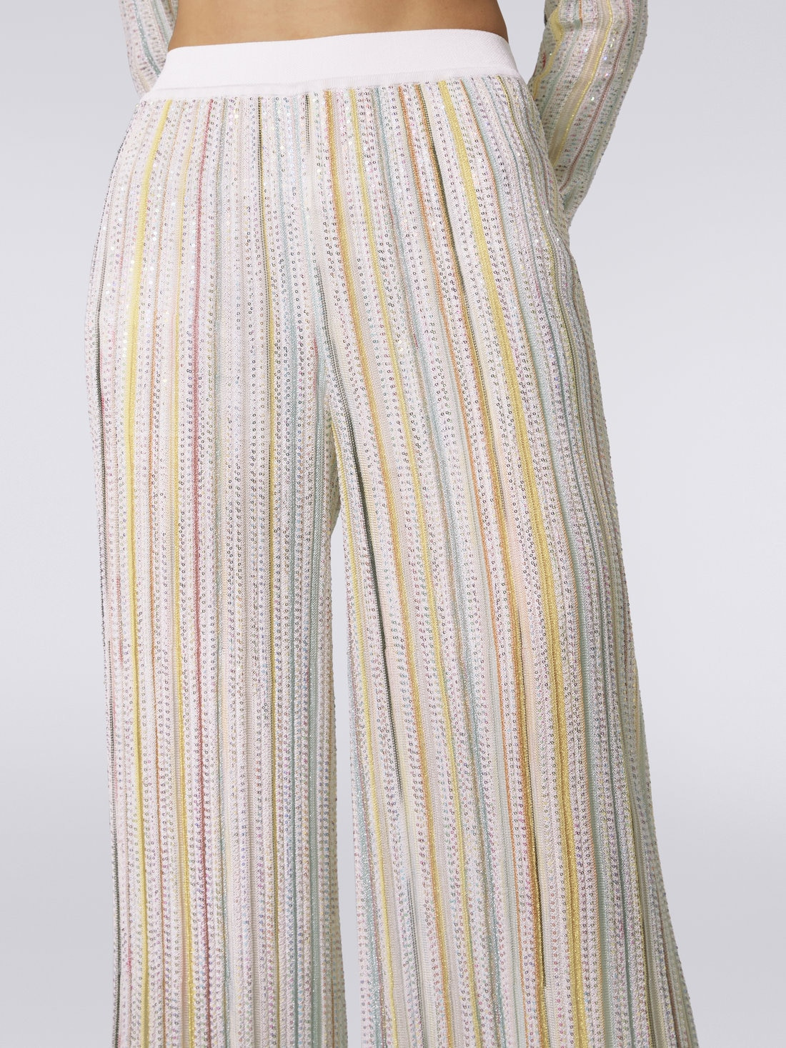 Striped palazzo trousers with sequins - 5