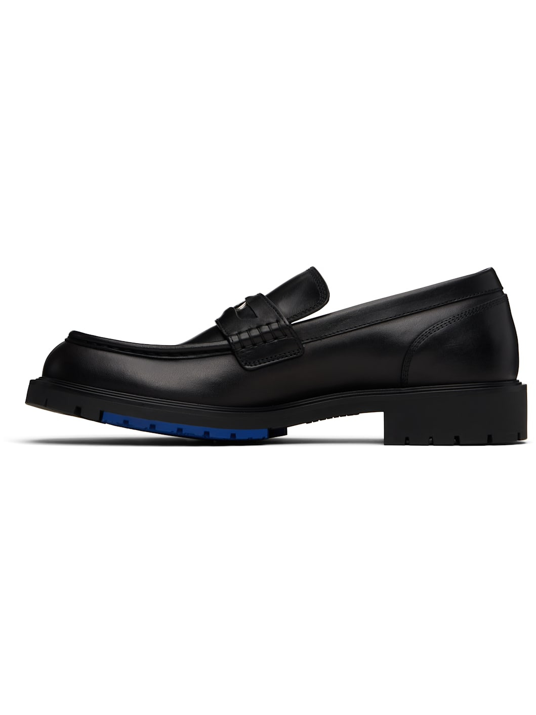 Black Leather Rogue Loafers - 3