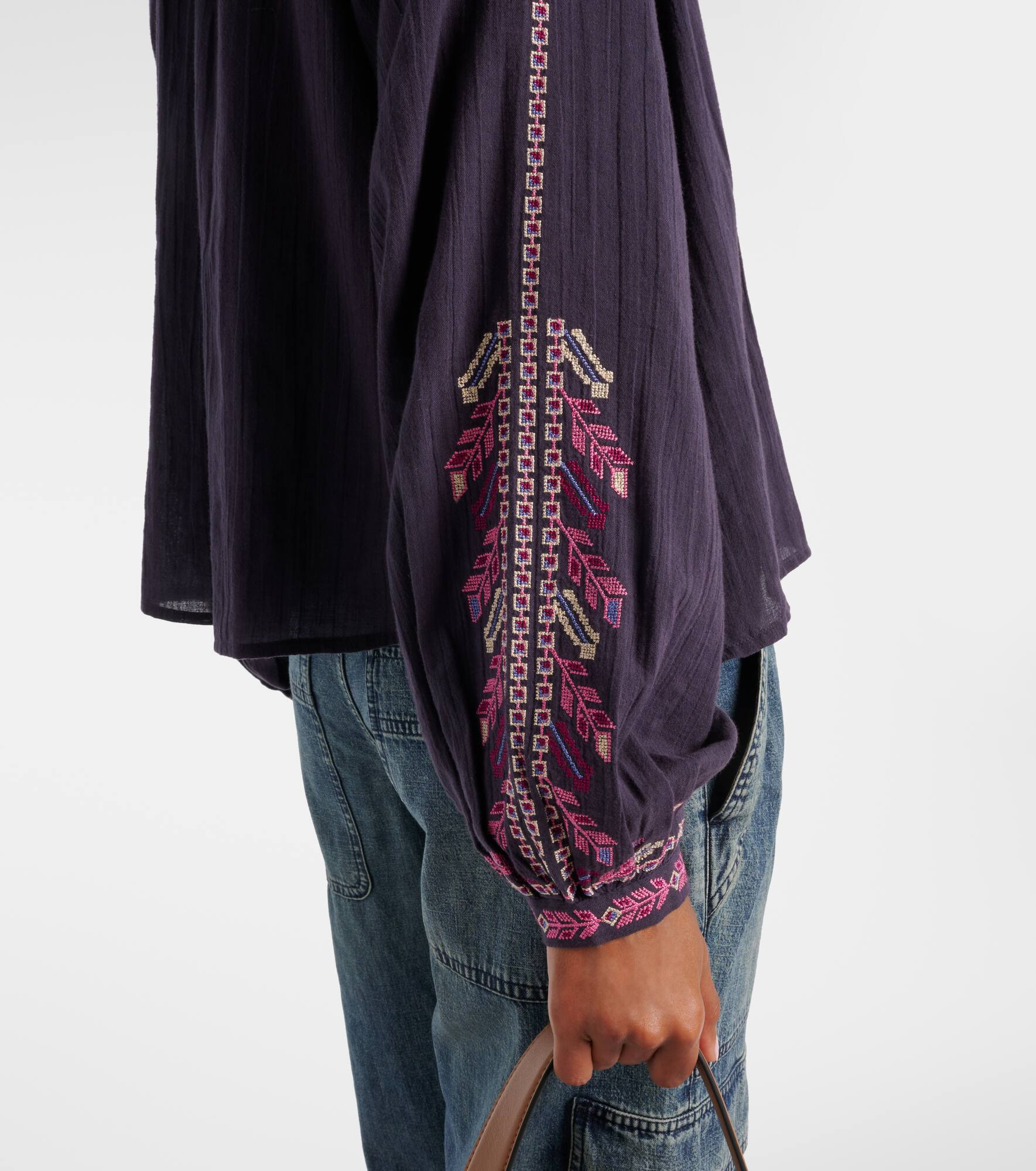 Lynne embroidered cotton blouse - 5