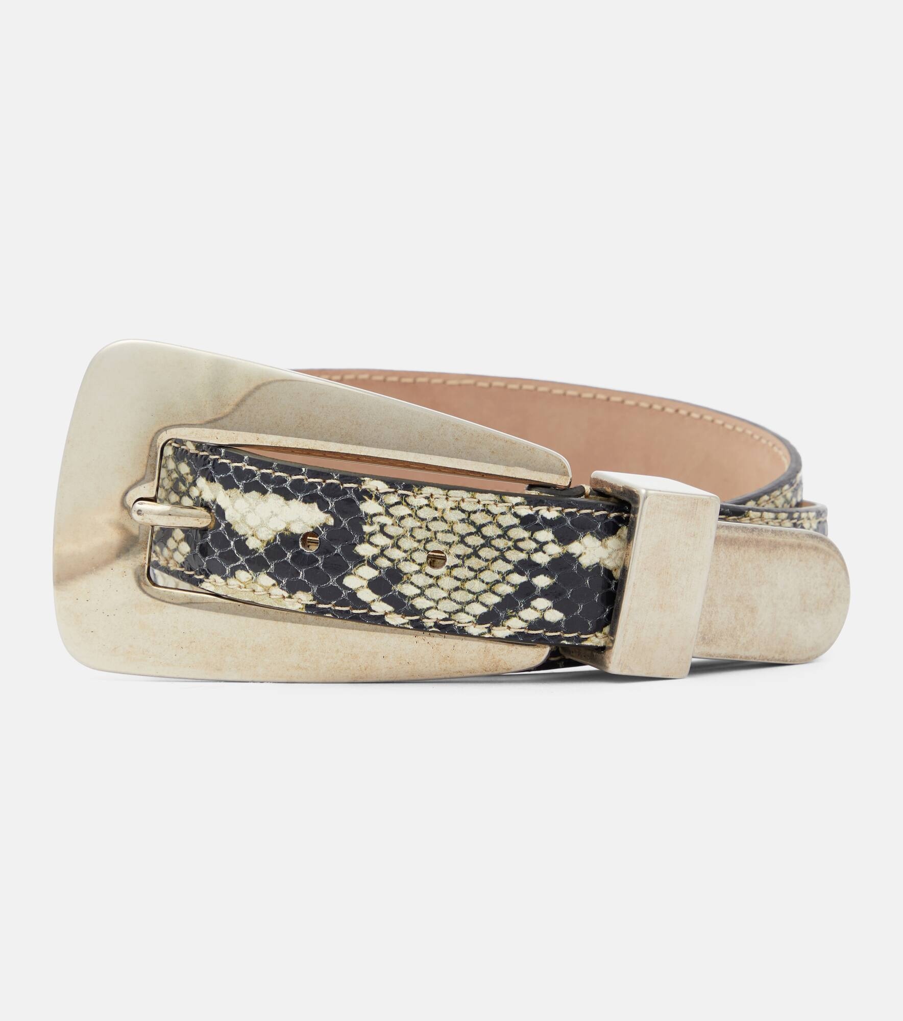 Lucca snake-effect leather belt - 1