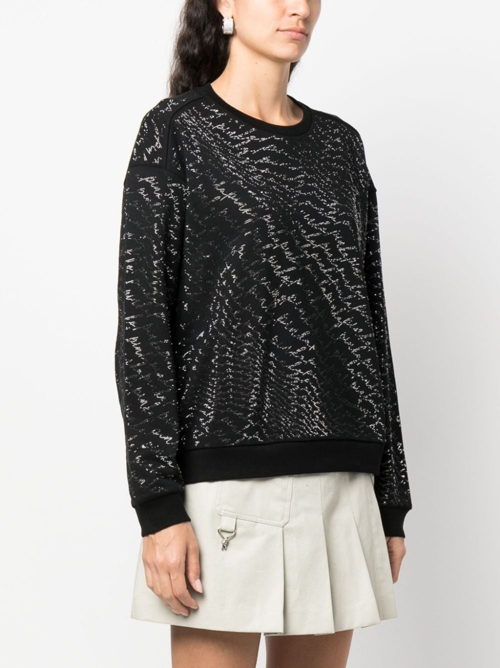 crystal-embellished crew-neck sweatshirt - 3