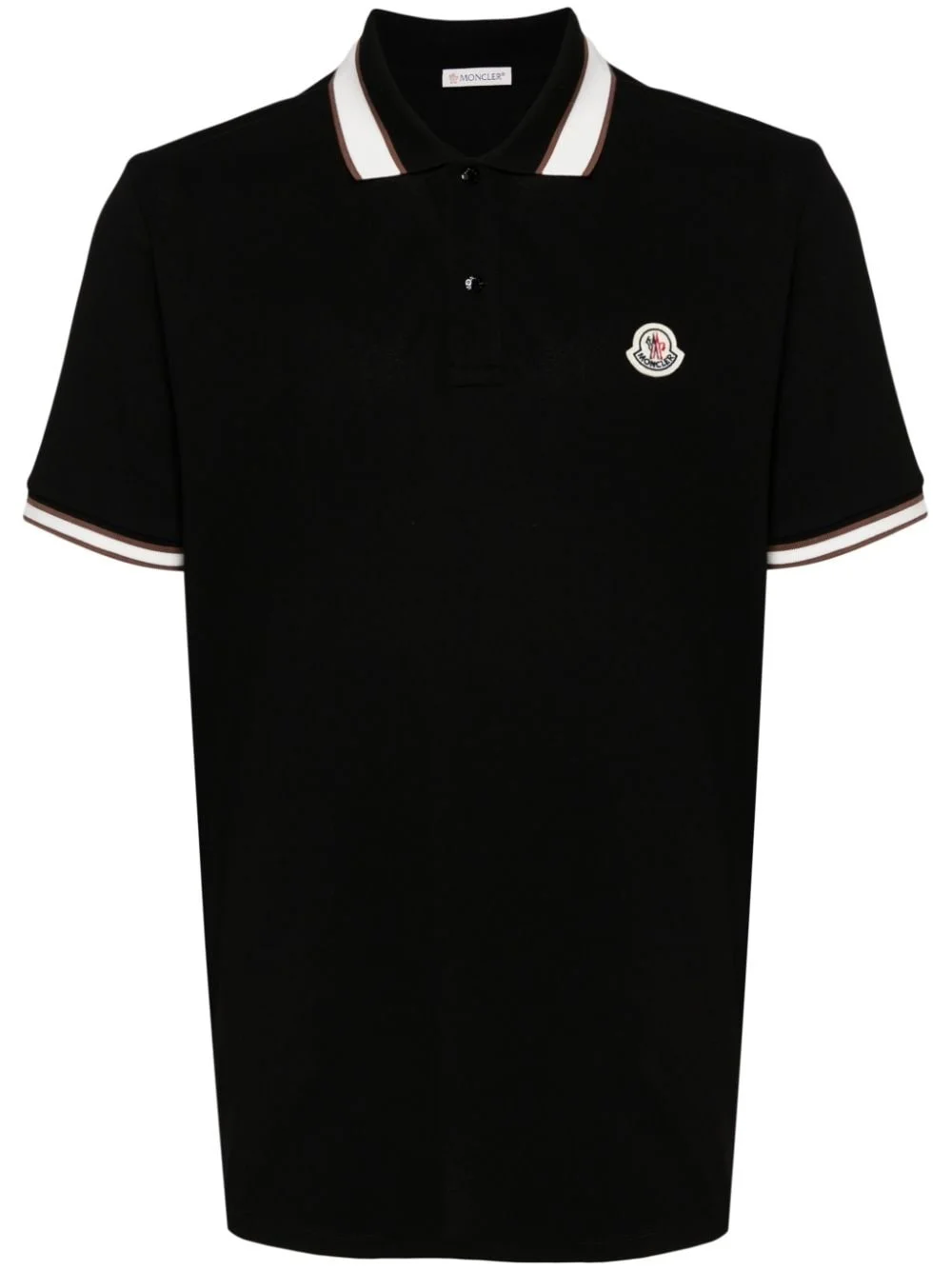 logo-patch polo shirt - 1