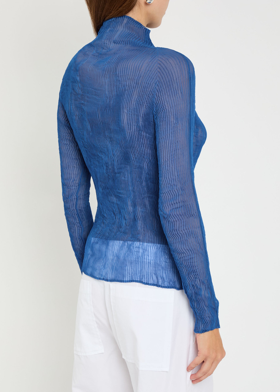 Issey Miyake Pleated Sheer Chiffon top - 3