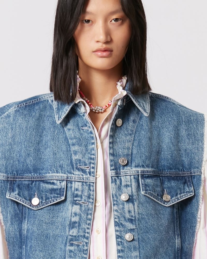 TYRA SLEEVELESS DENIM JACKET - 3