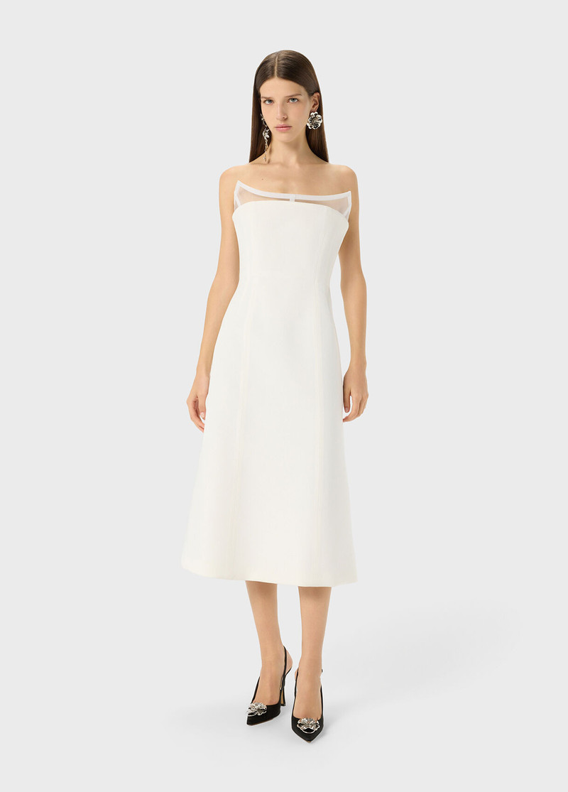 MIDI DRESS IN CRÊPE WITH SHAPED NECKLINE 5