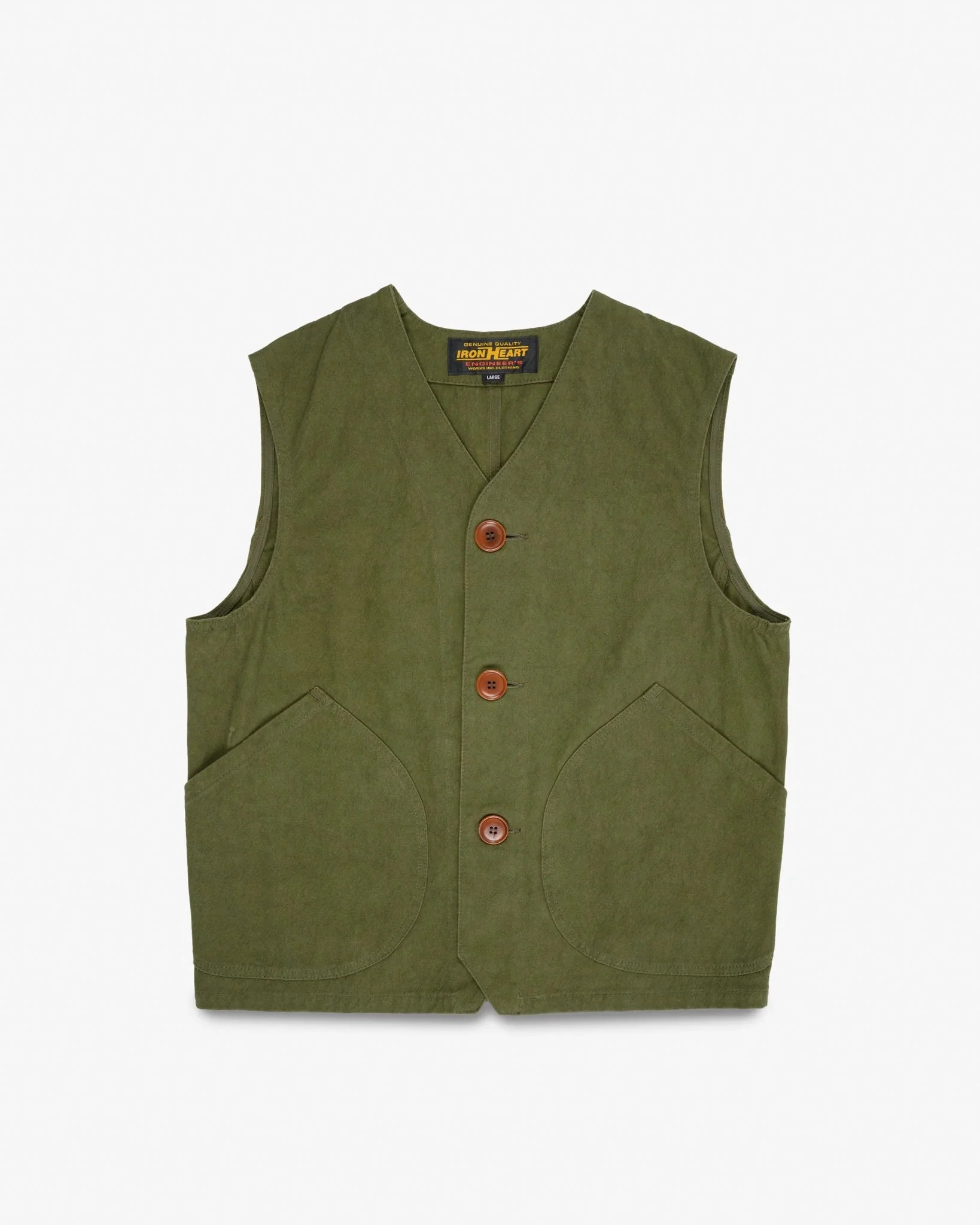 IRON HEART IHV-52-OLV 12OZ DUCK CANVAS HUNTING VEST - OLIVE - 1