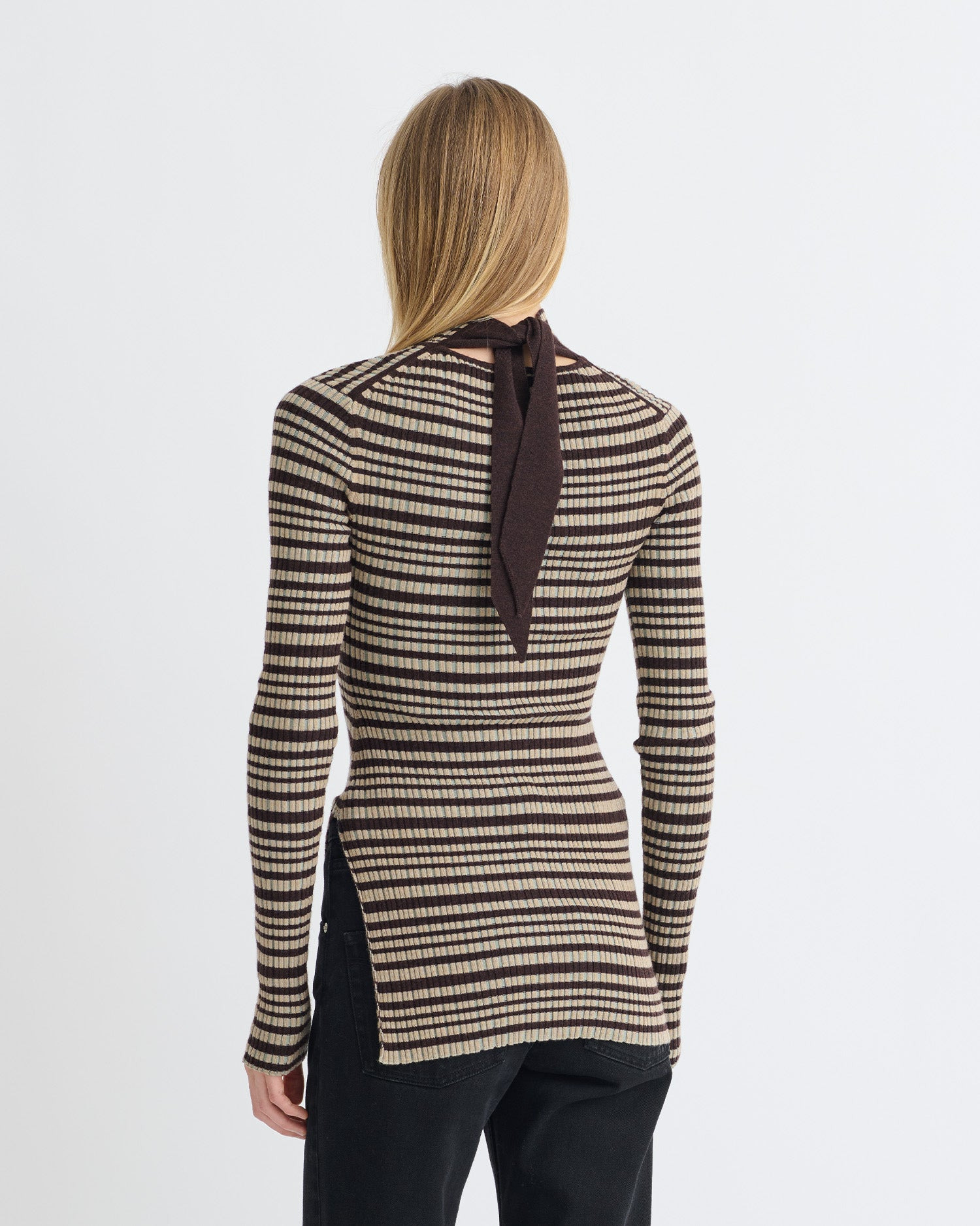 Fine Merino Rib Long Sleeved Top - 3