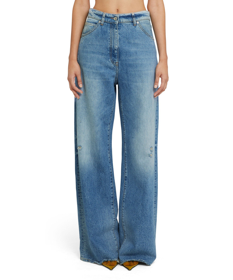 MSGM Solid color jeans with flared legs outlook