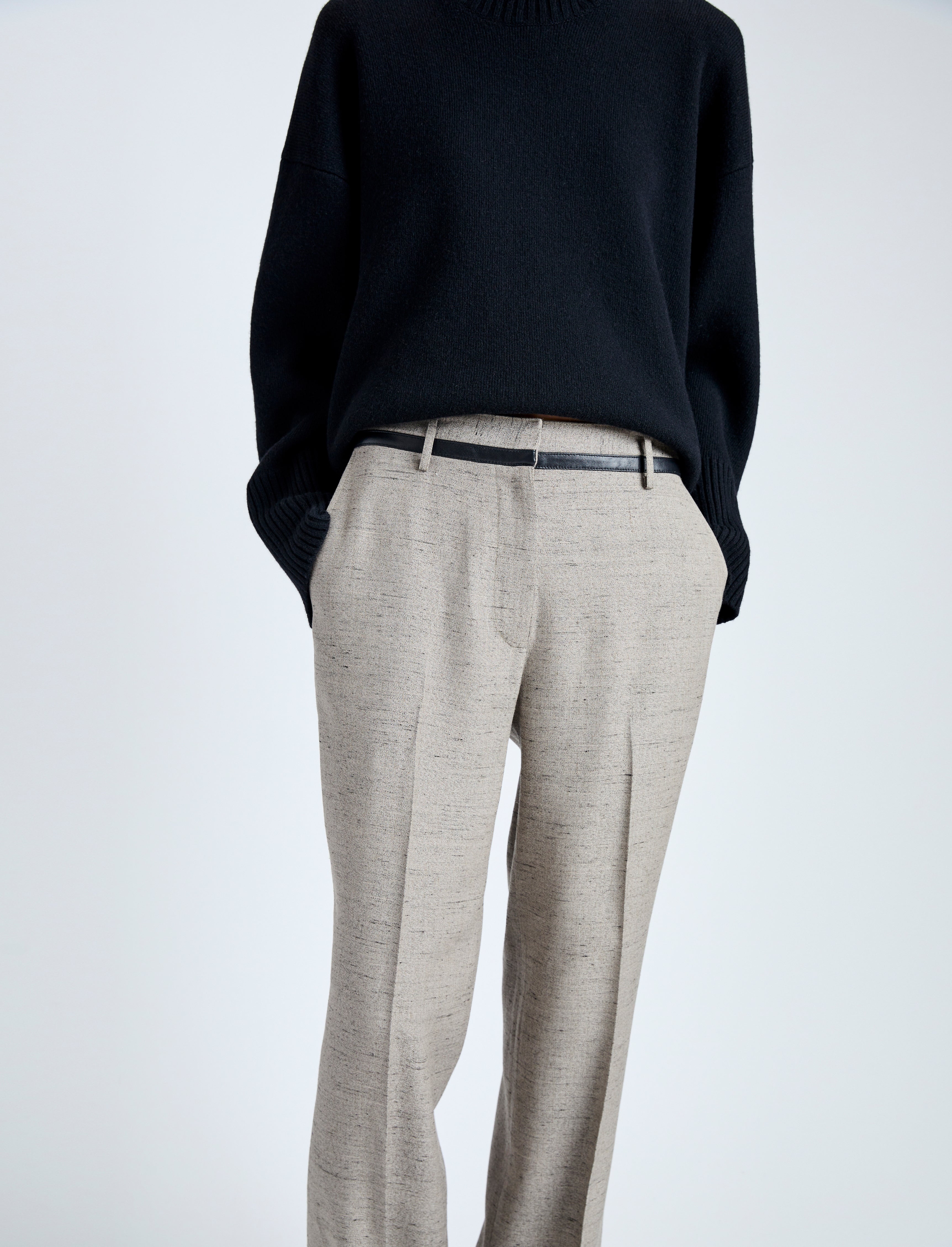 Aiden Pant in Melange Viscose Linen - 5