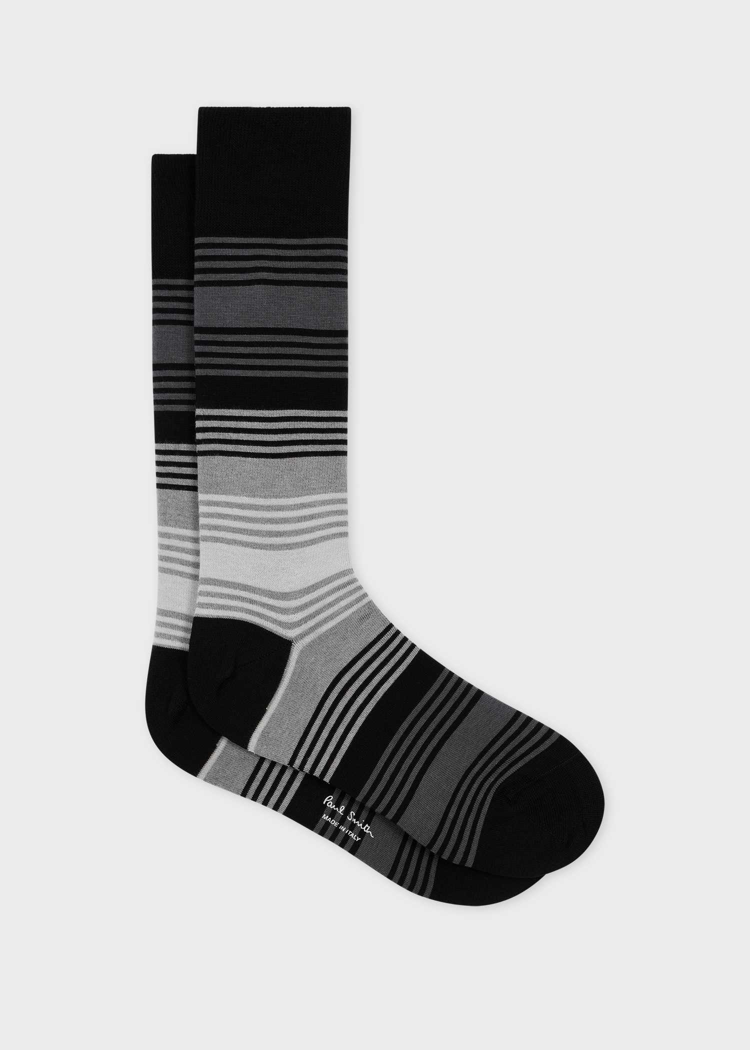 Black Ombre Stripe Socks - 1