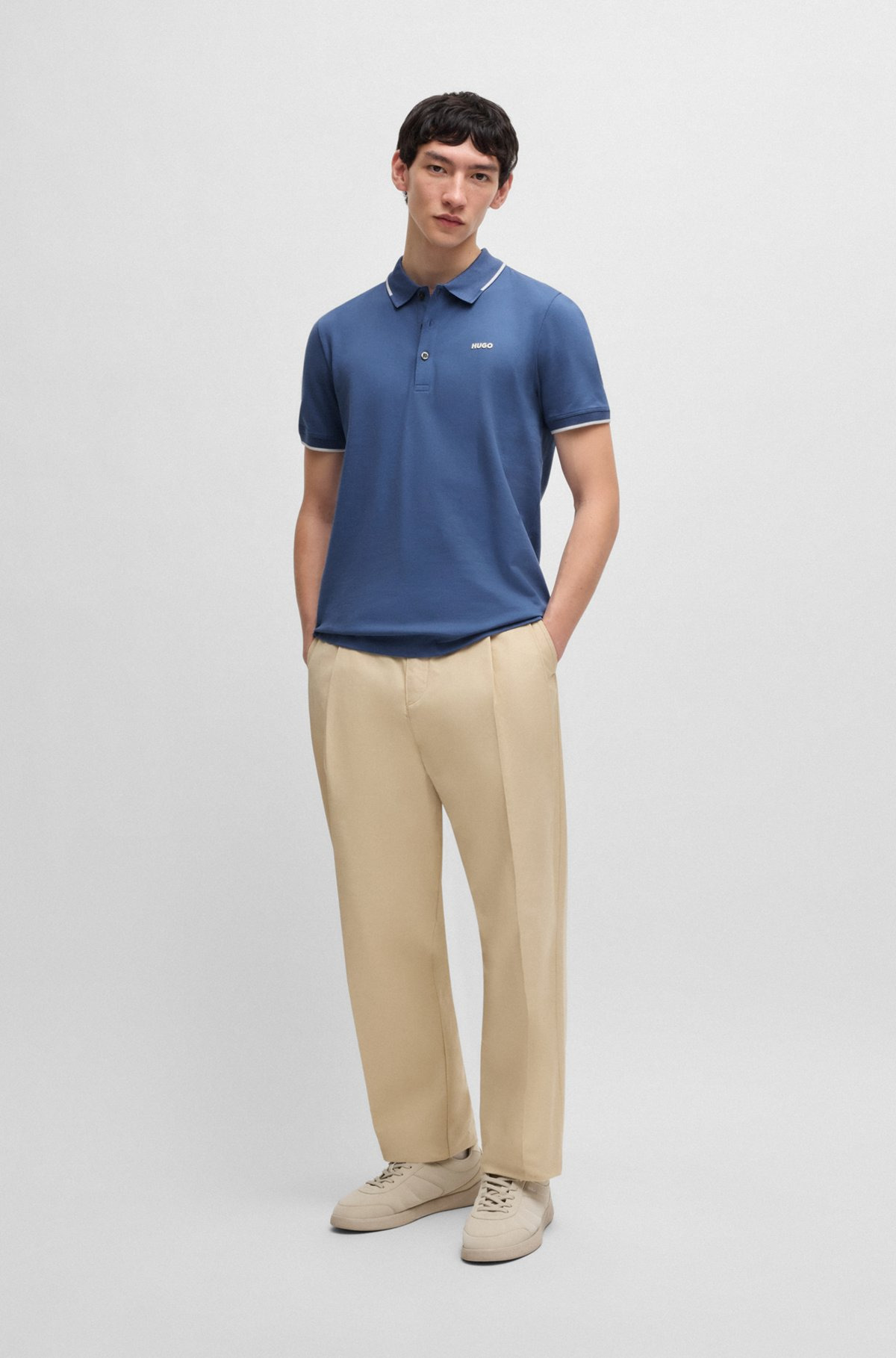 STRETCH-COTTON SLIM-FIT POLO SHIRT WITH PRINTED LOGO - 4
