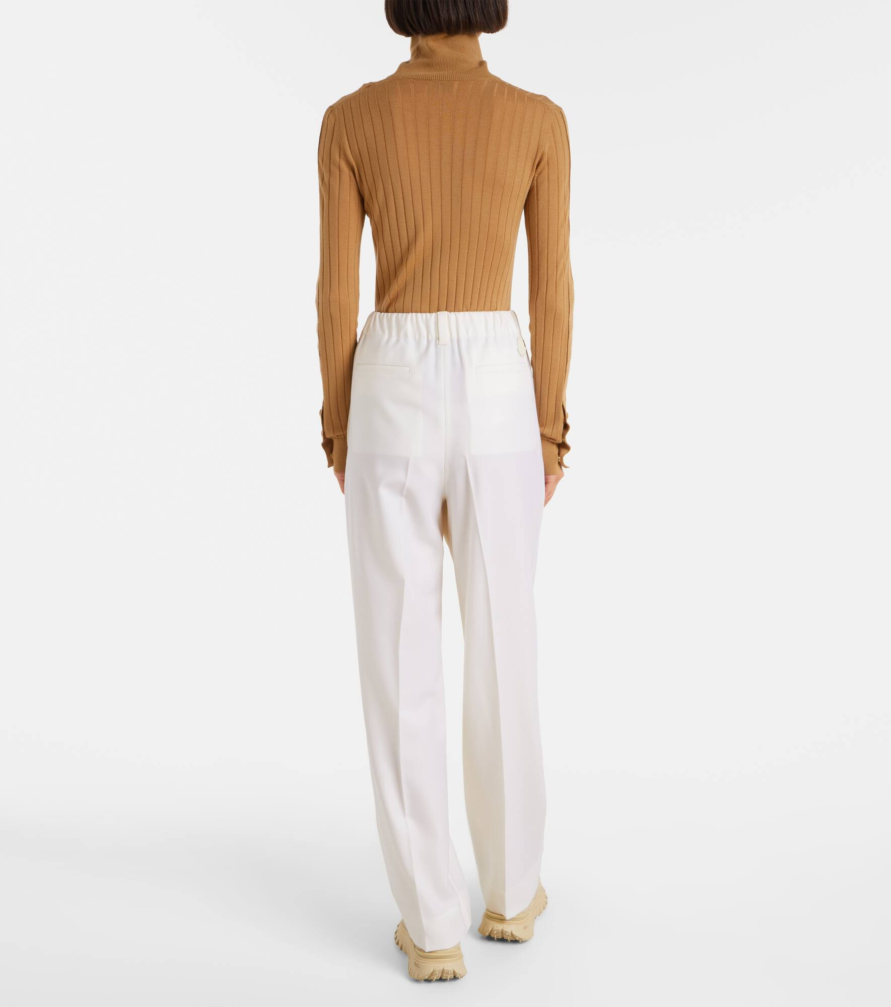 Pleated wool straight pants - 3
