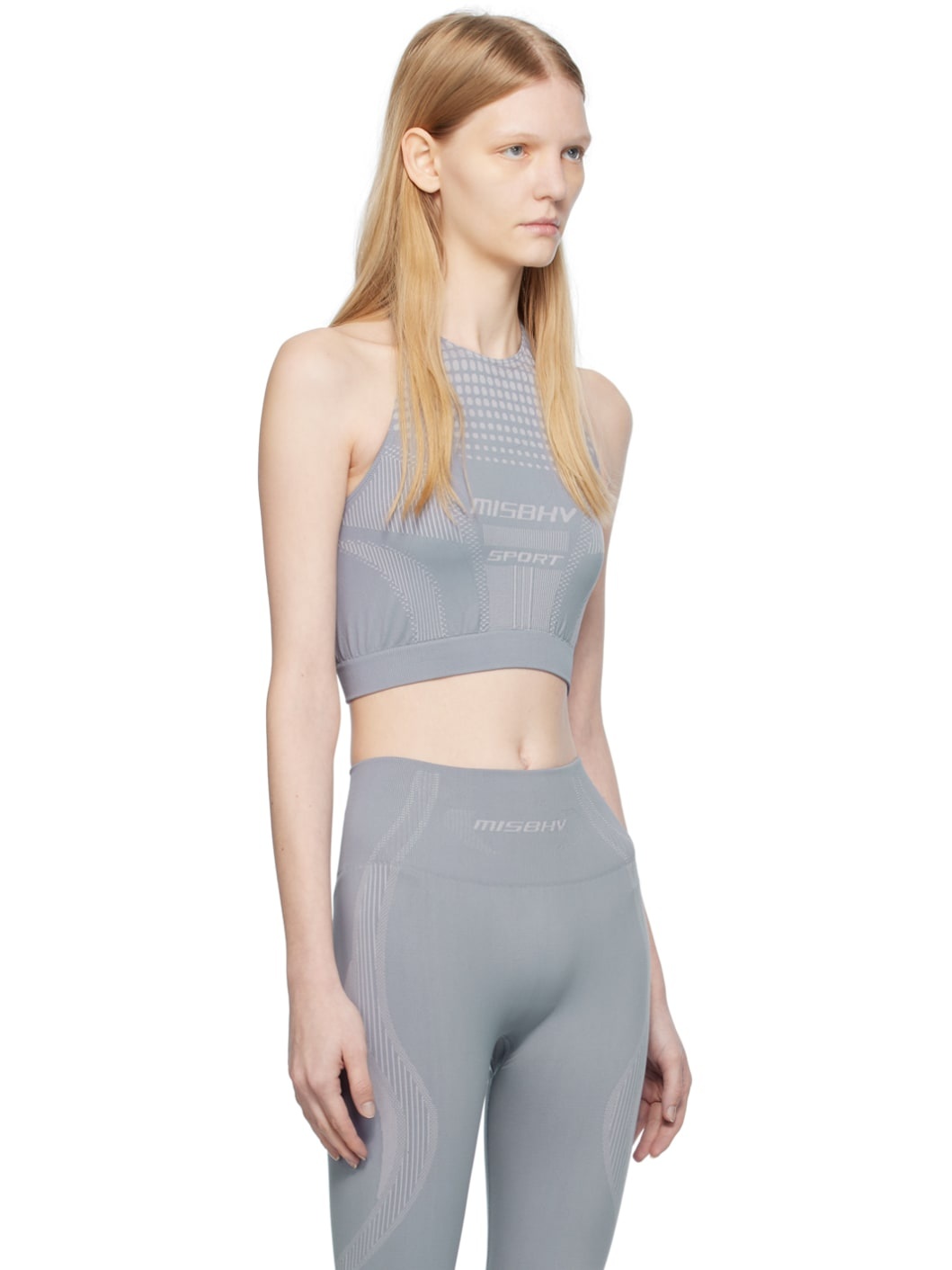 Blue Jacquard Sport Bra - 2