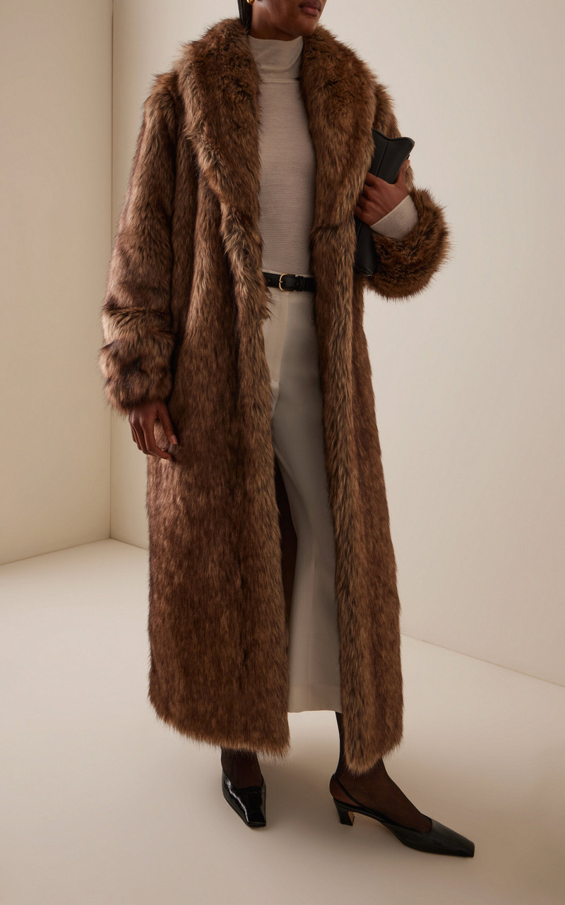 The Garment Damiy Faux Fur Long Coat brown outlook