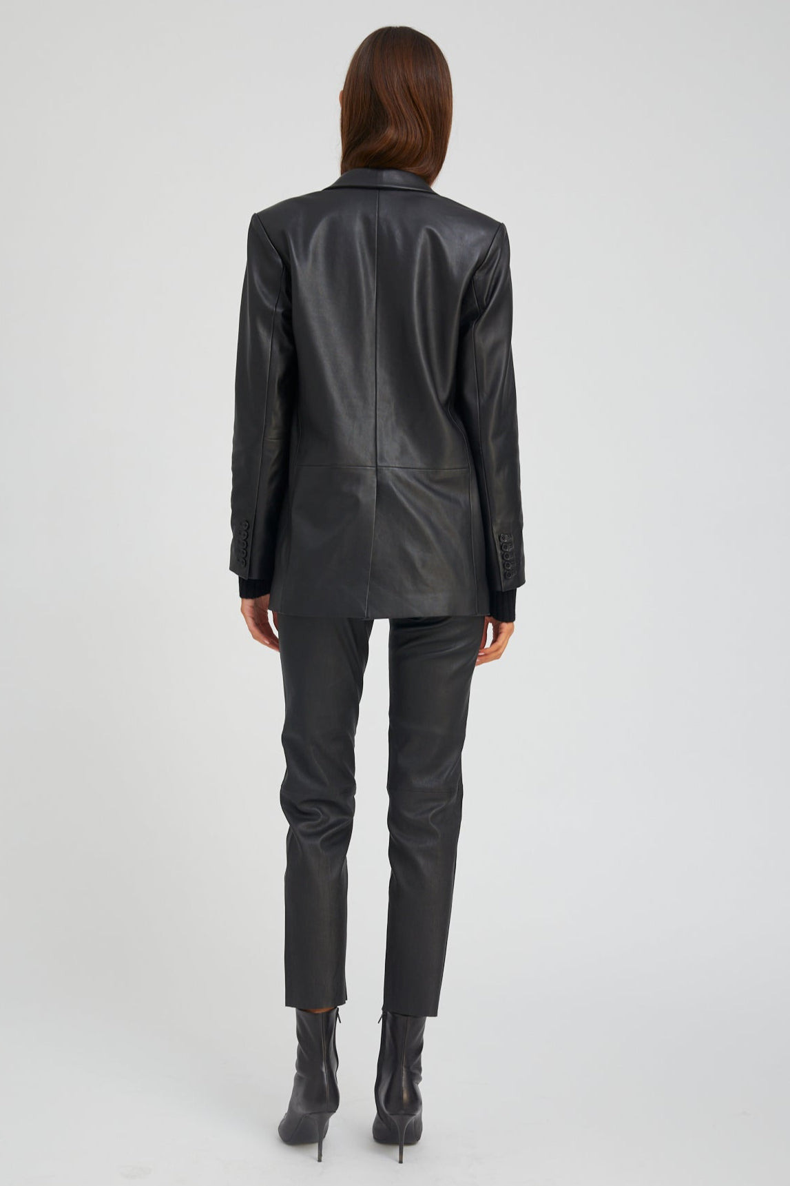 BLACK LEATHER BLAZER - 7