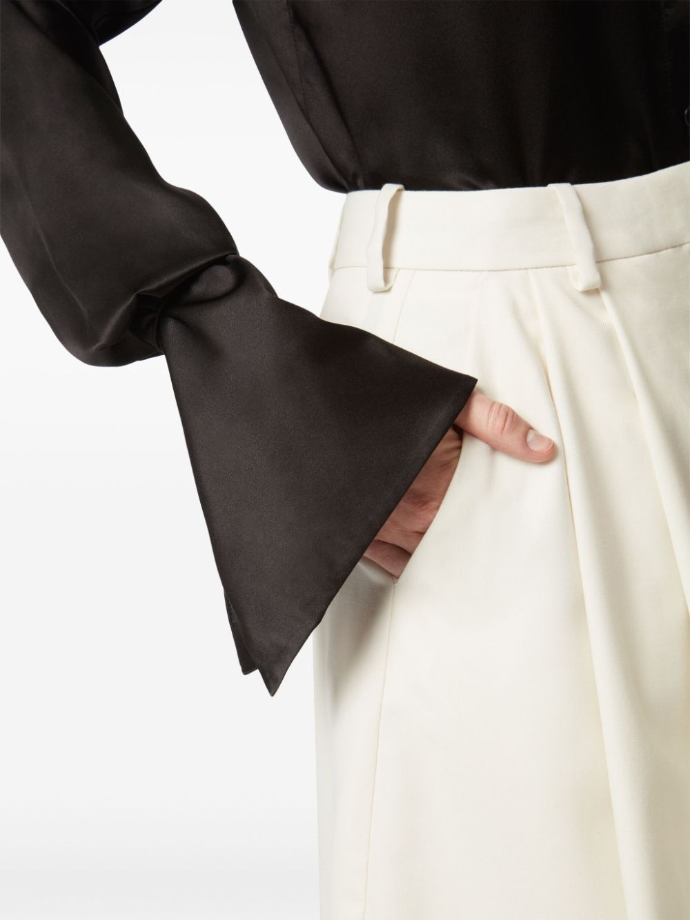 satin lavaliere shirt - 5